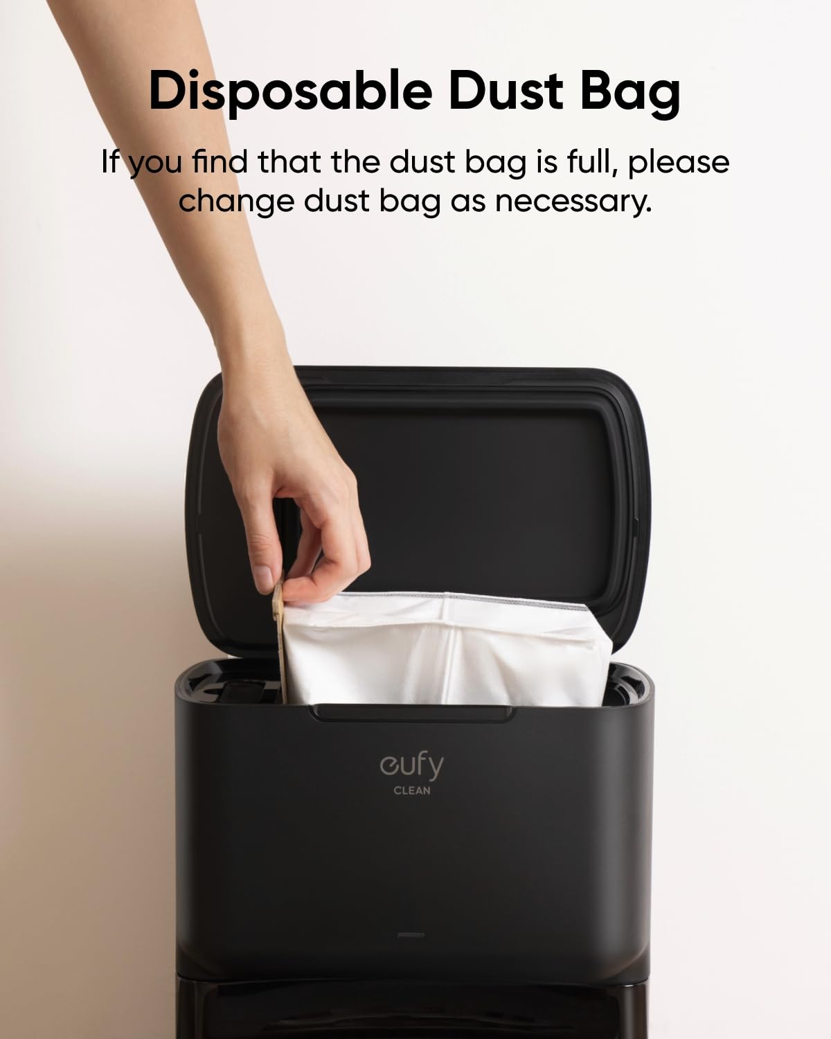 Eufy dust bags compatible with the Self-Empty Station for quick swaps.