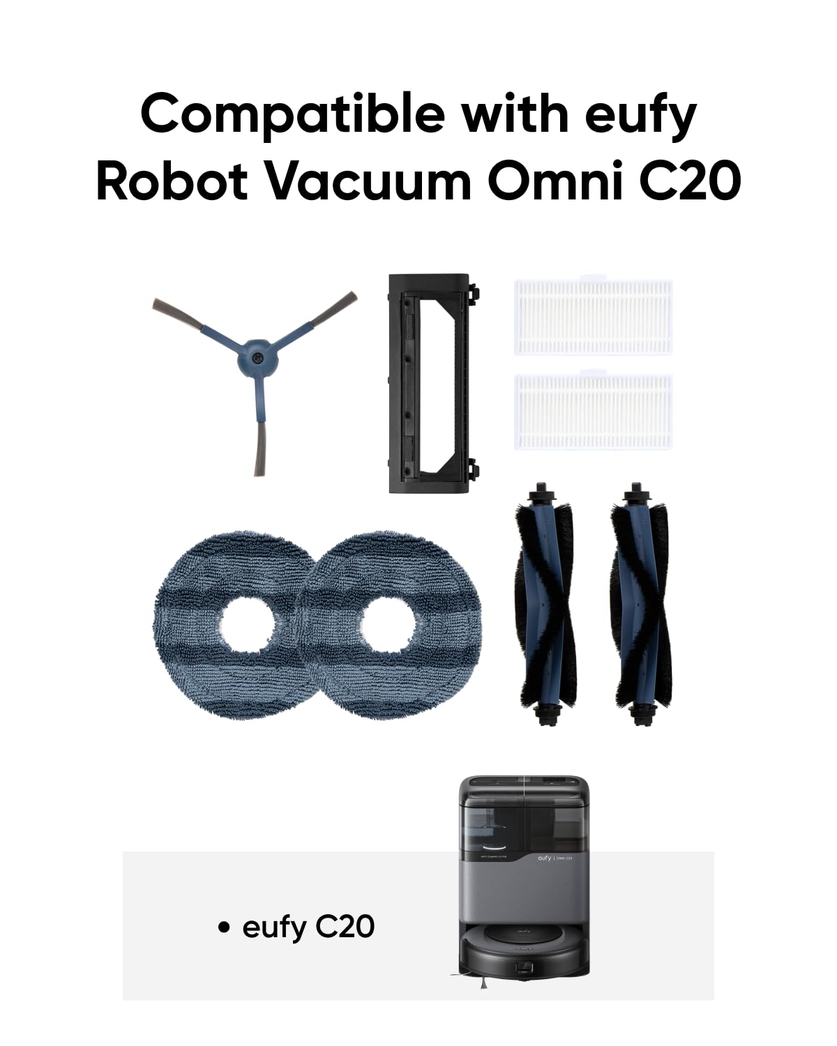 eufy Omni C20 washable filters for reusable, low-maintenance filtration