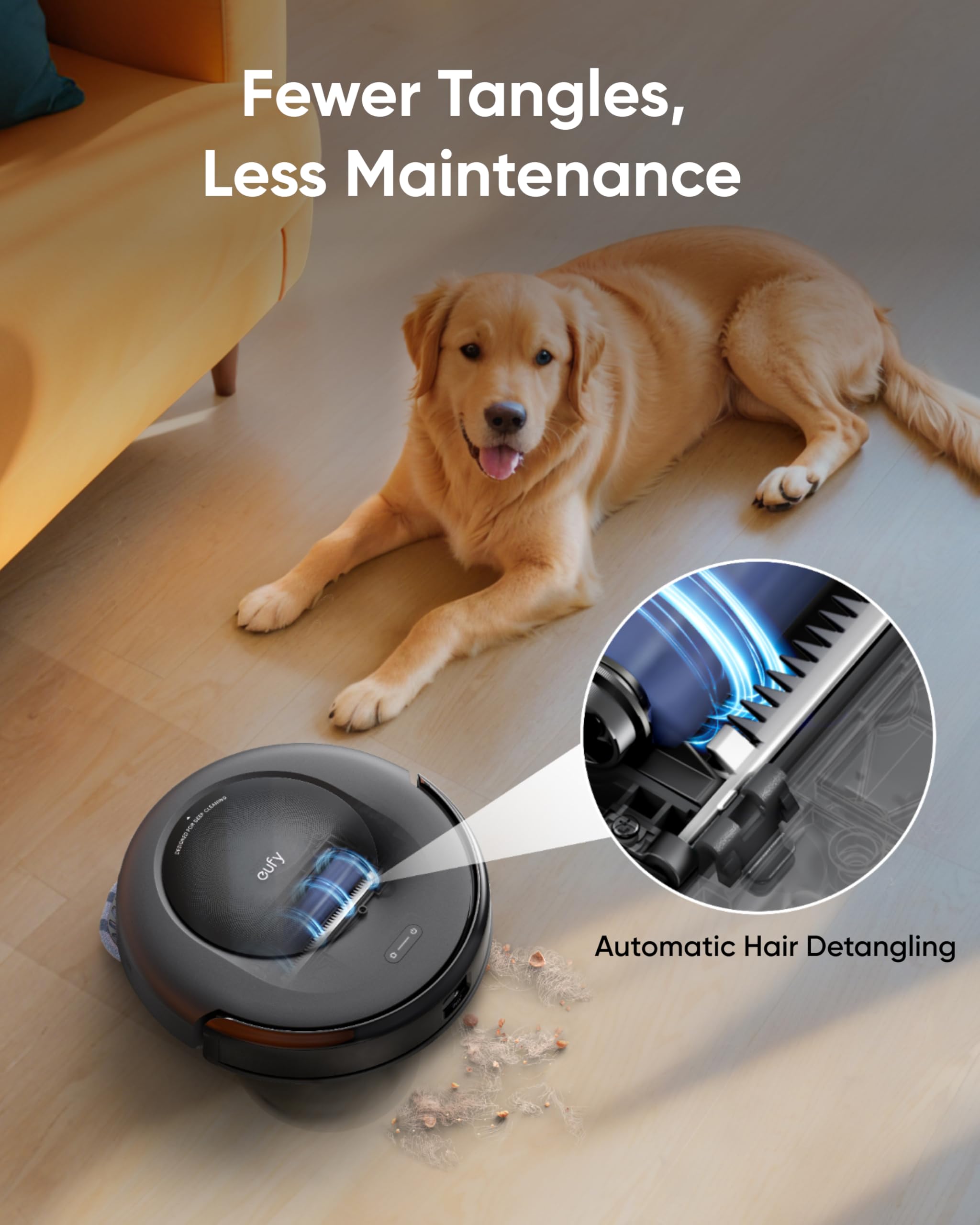 eufy Omni C20 compact design fits under low furniture