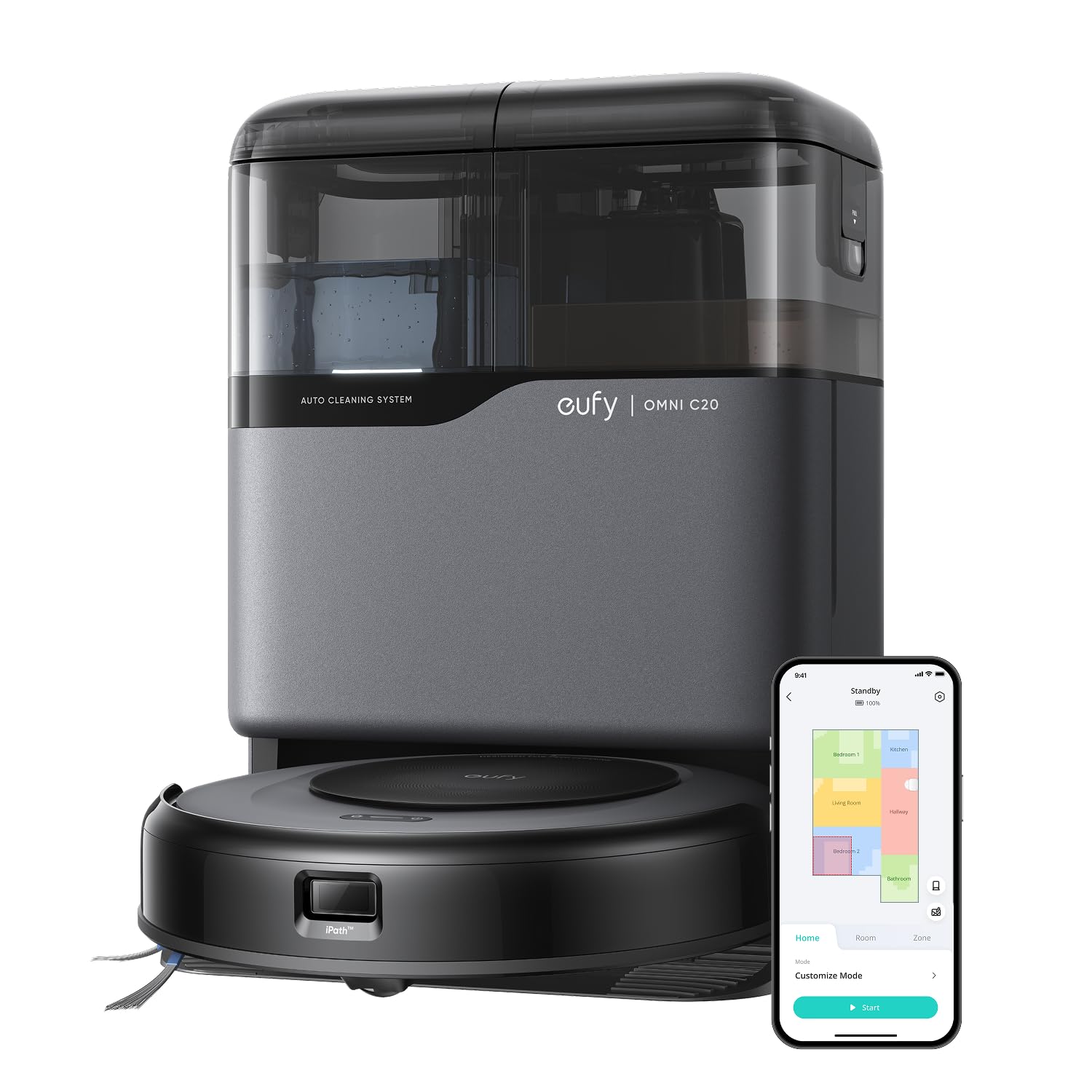 eufy Omni C20 self-emptying station enabling hands-free maintenance