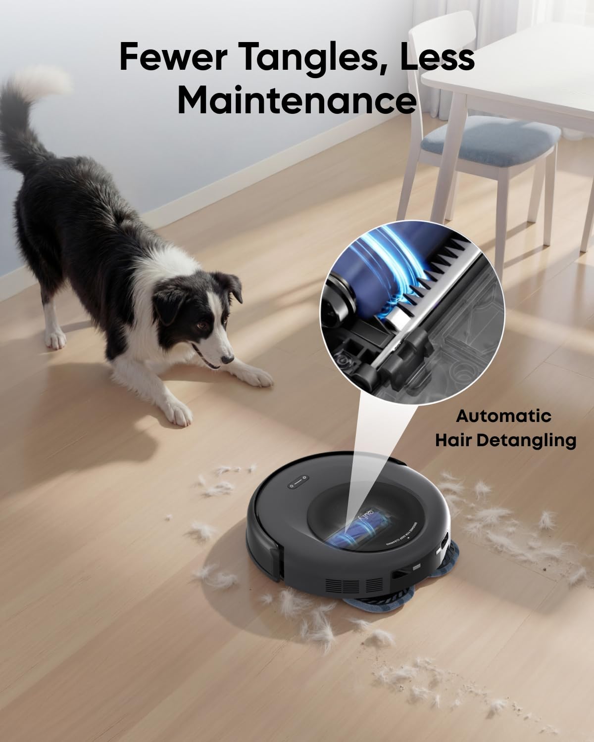eufy Omni C20 cleans under low furniture with slim profile