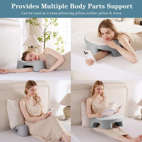 EUHAMS versatile pillow supports side sleeping, leg elevation, and back reading.