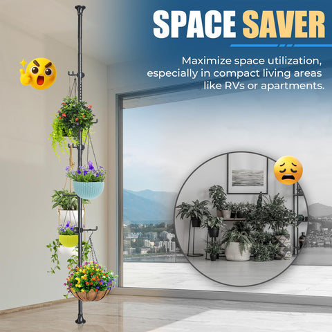 EUIJOIP adjustable height tension pole for secure, tool-free setup.
