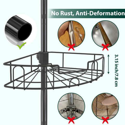 EUIJOIP rust-proof coated steel shower caddy maintains new look