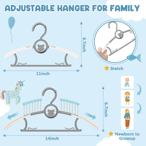 Eunhdet hangers feature anti-slip buckle to secure garments in place.