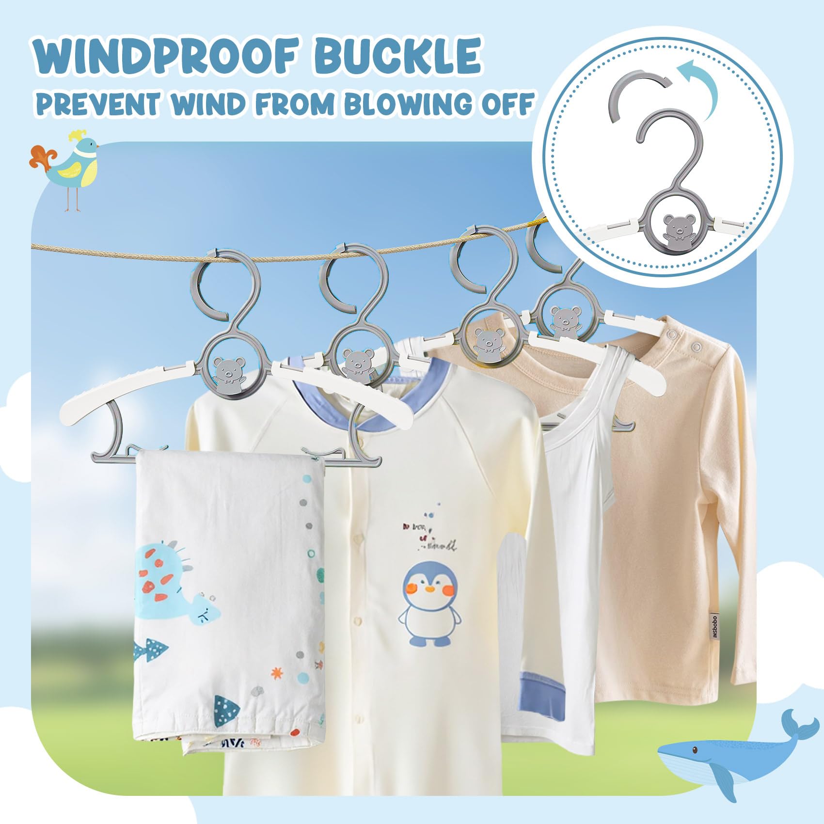 Eunhdet nursery use hangers ideal for home, school, or shop.