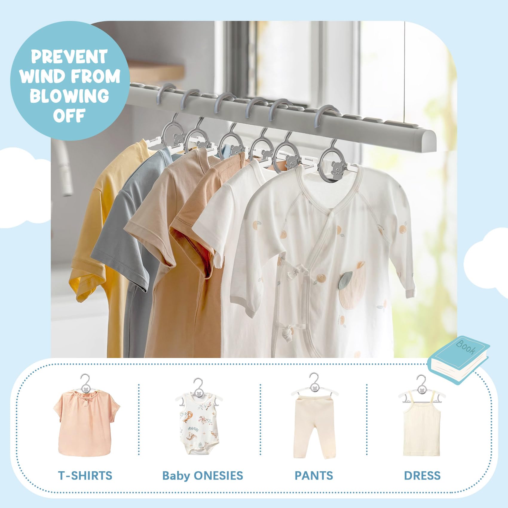 Eunhdet space-saving closet hangers reduce clutter and maximize room.