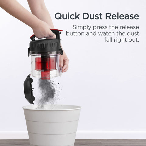 Eureka 3-liter dust cup washable feature simplifies maintenance and cleanup.