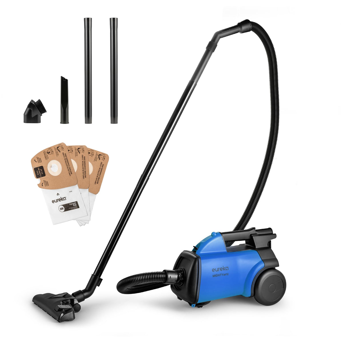 Eureka 3670H blue vacuum cleaner product overview showing compact design