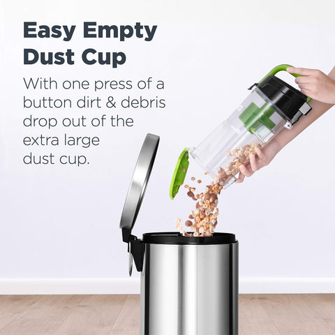 Eureka Airspeed quick-release handle simplifies above-floor cleaning and maneuverability.