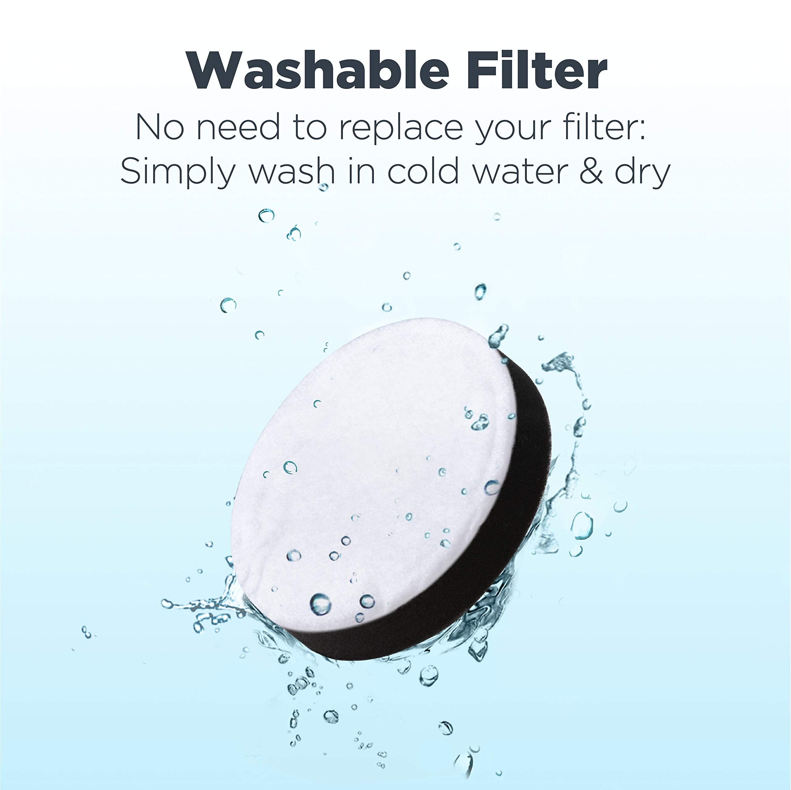 Eureka Airspeed washable filter reduces maintenance with easy rinsing.