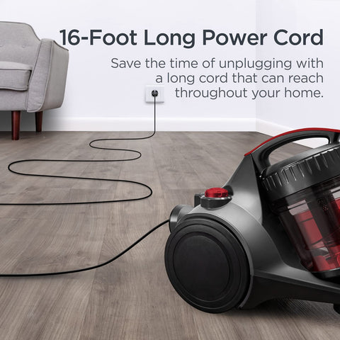 Eureka automatic cord rewind speeds up setup and cleaning sessions.