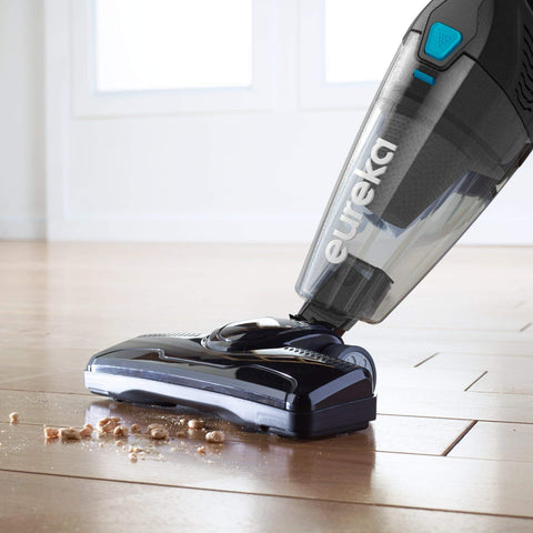 Eureka Blaze capture nozzle picking up large debris for easier hard floor cleaning