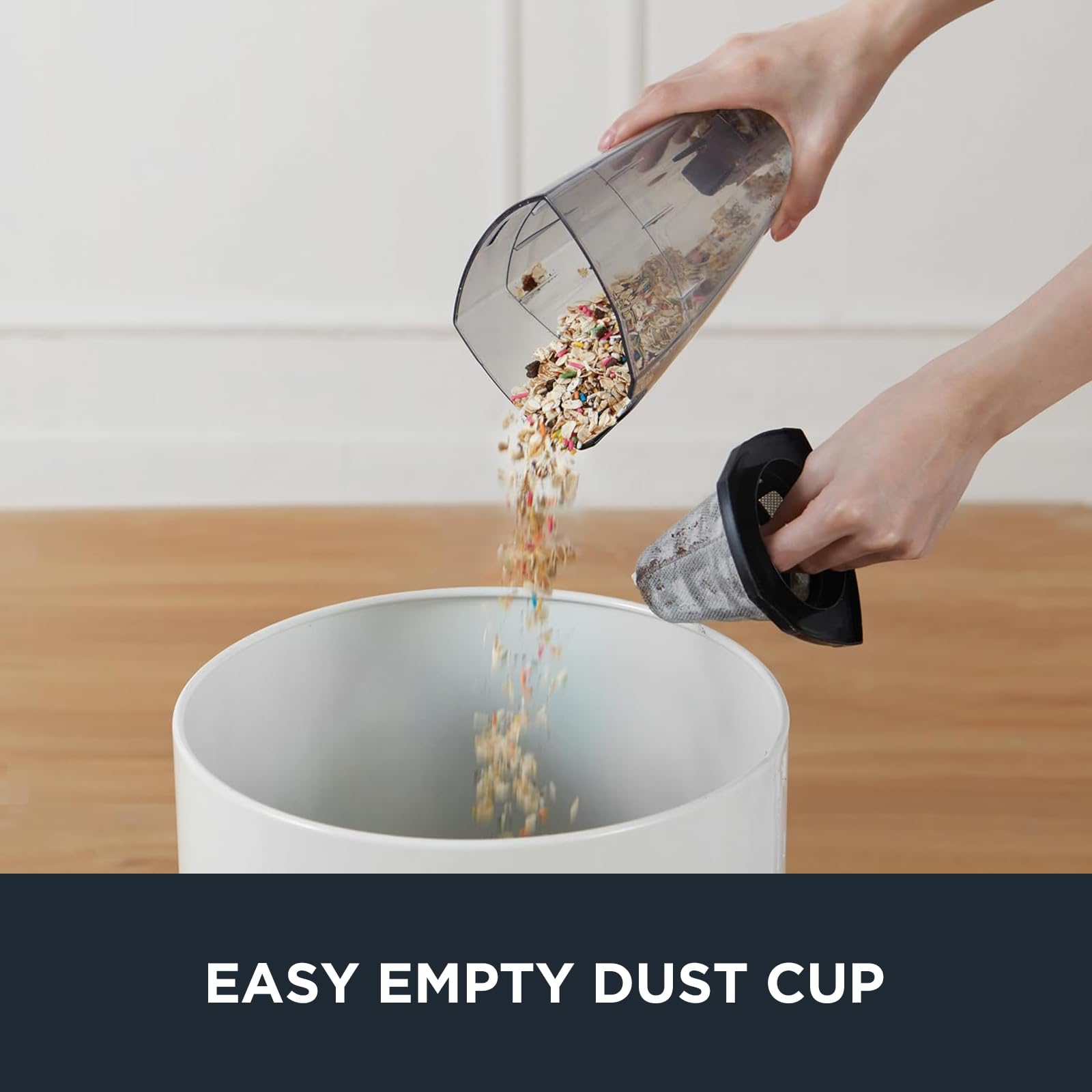 Eureka Blaze Stick washable filter close-up suggests easy maintenance.