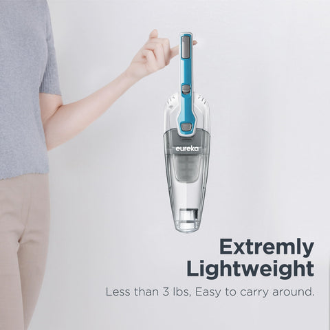 Eureka corded stick vacuum cleaner dust cup and washable filter access