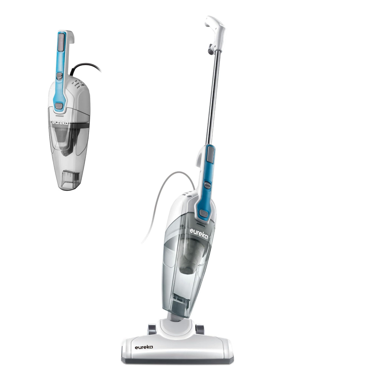 Eureka corded stick vacuum cleaner front view showcases lightweight maneuverability
