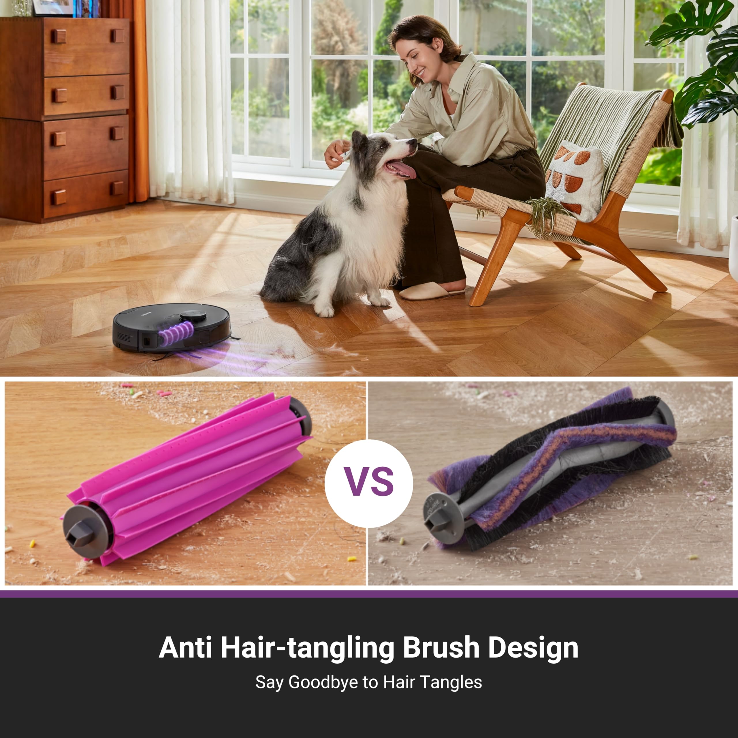 2-in-1 vacuum and mop with 10 mm lift for carpet transitions and moisture control