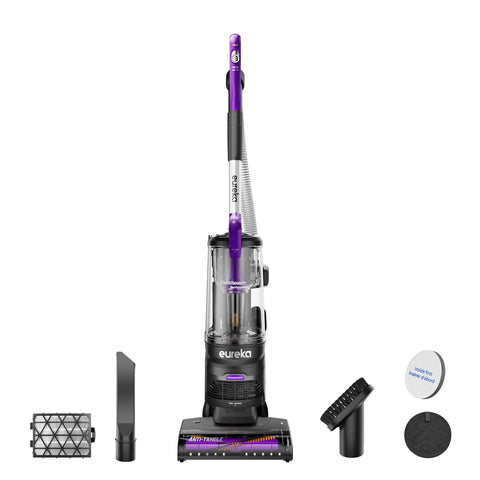 Eureka FlexReach front view highlights powerful suction for carpets and hard floors.
