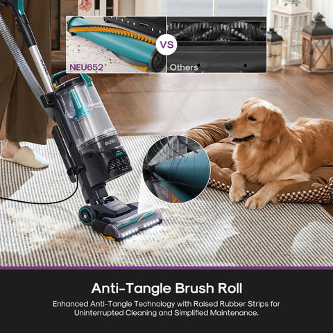 Eureka FlexReach Plus pod mode under-furniture view shows versatile under-table cleaning