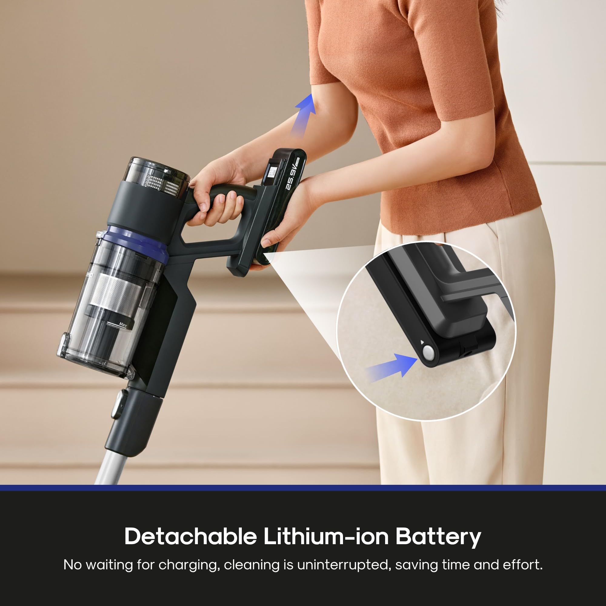 Eureka NEC451BL provides three cleaning modes for different surfaces.