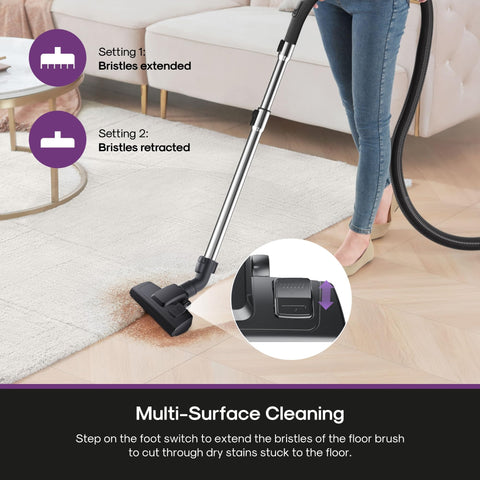 Eureka NEN121WH 2-in-1 crevice tool keeps edges accessible.