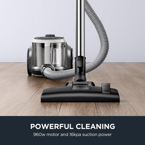 Eureka NEN180 in use on hard floor demonstrating strong suction for hard surfaces