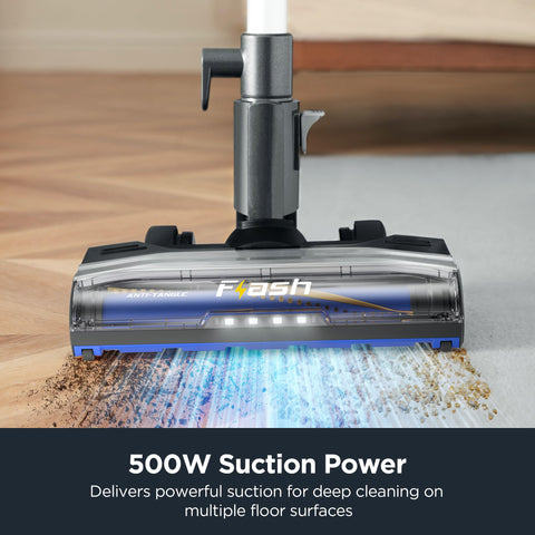 Eureka NES520BL swivel steering for precise navigation around furniture.
