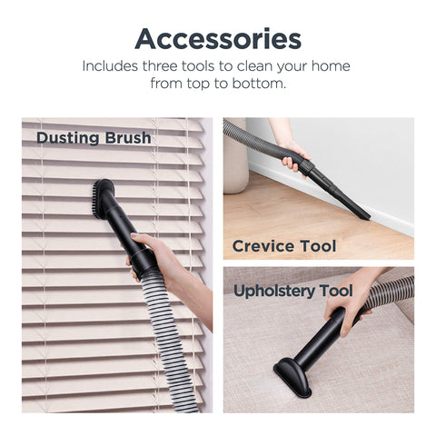 Eureka vacuum car cleaning usage photo highlights above-floor tool versatility on seats and mats.