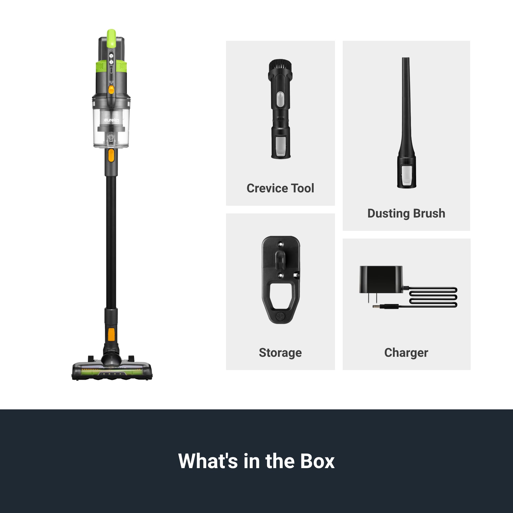 Included attachments expand cleaning from floors to cars and stairs.