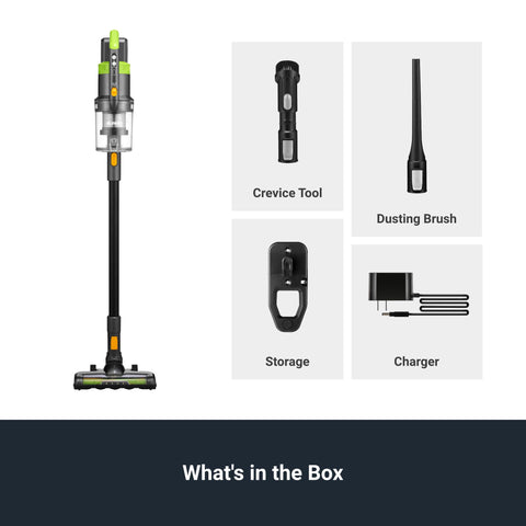 Included attachments expand cleaning from floors to cars and stairs.