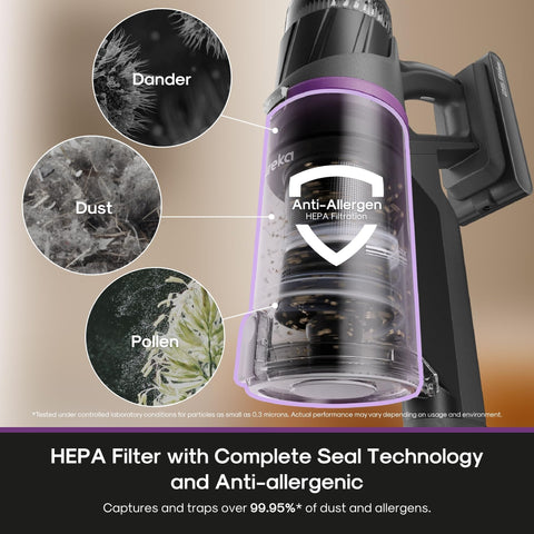 Eureka ReactiSense 440 offers 60-minute runtime for large cleaning jobs.