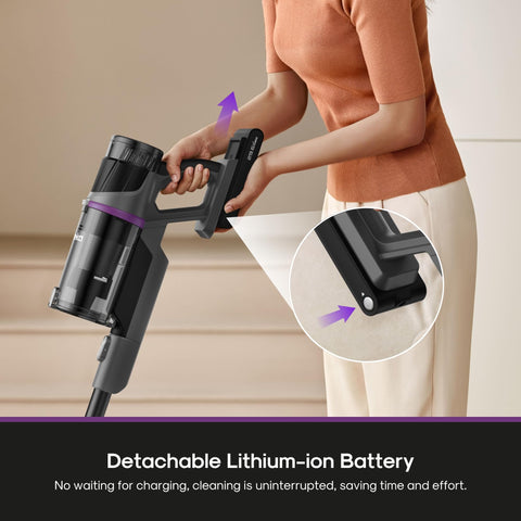 Eureka ReactiSense 440 extra battery option for extended cleaning sessions.