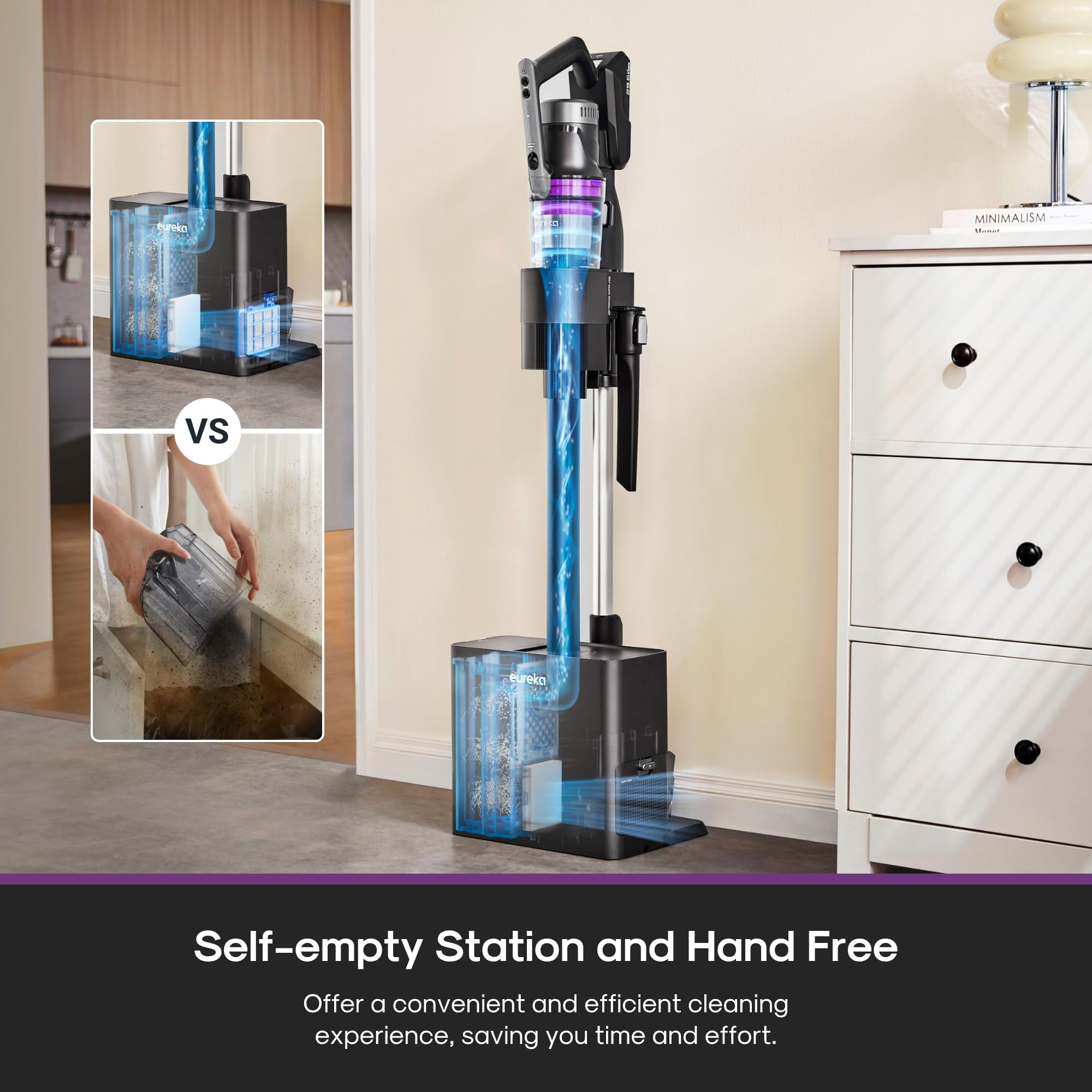 Eureka Stylus Elite detachable battery supports continuous cleaning.