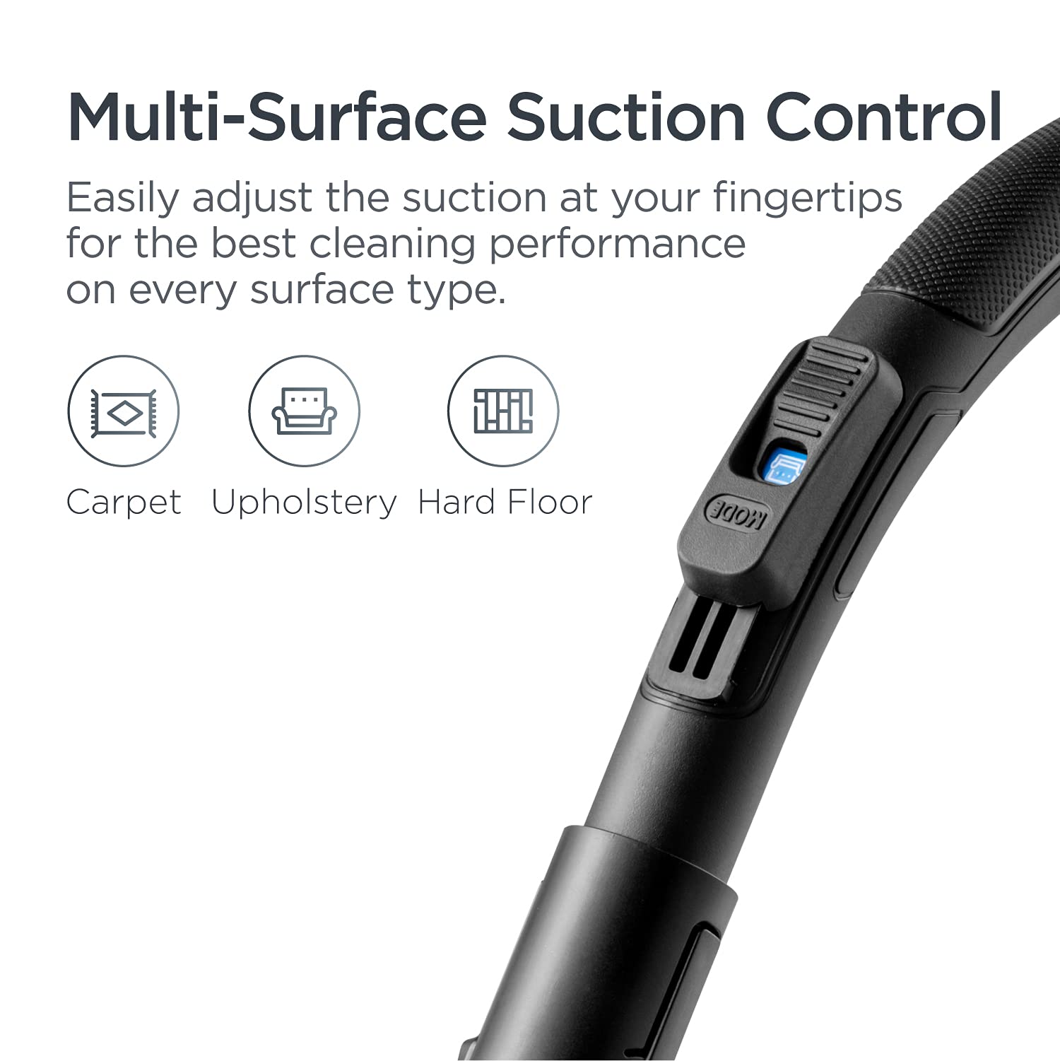 Eureka telescopic metal wand extended to reach high shelves and ceilings.