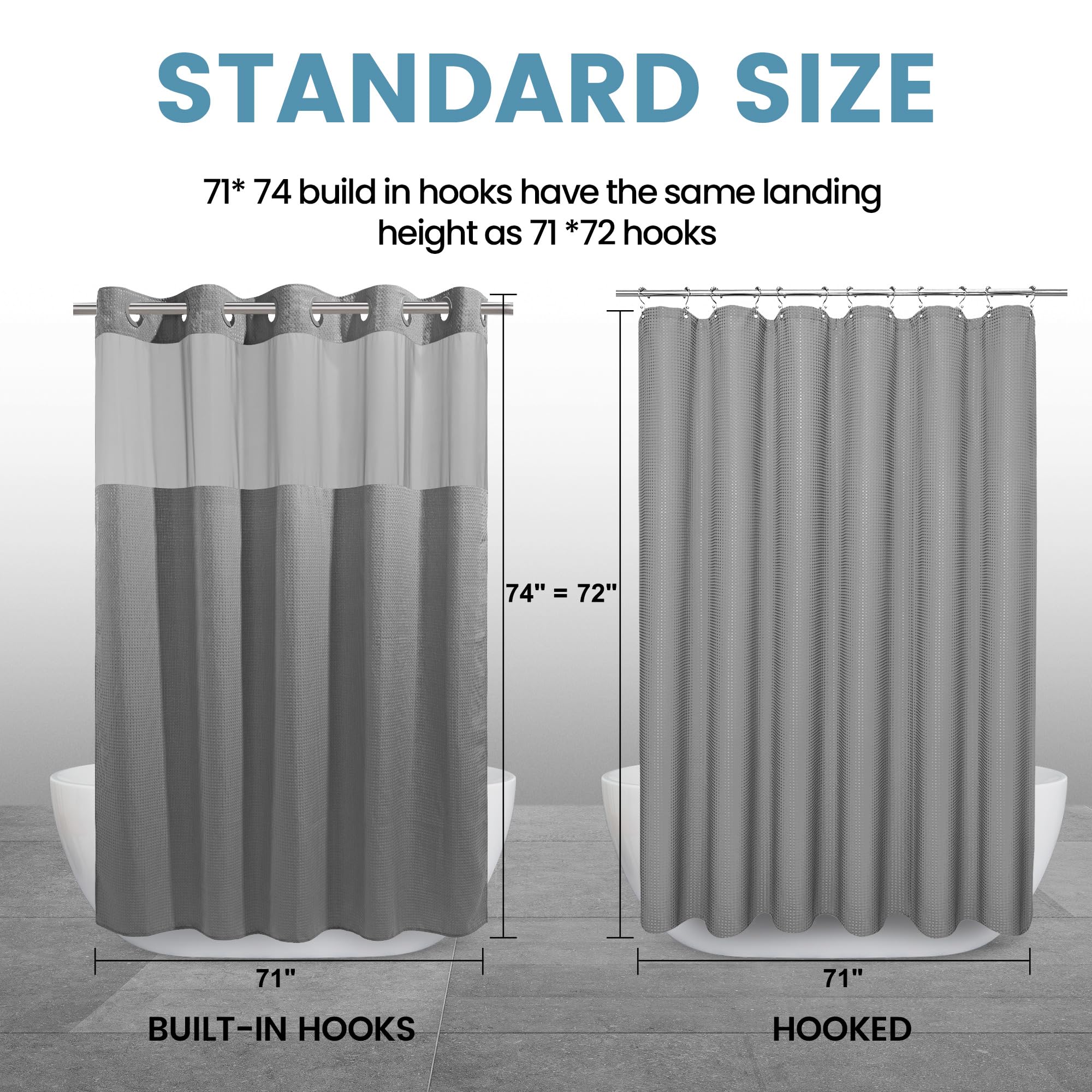 EUTXL curtain bottom magnets prevent billowing and add stability.