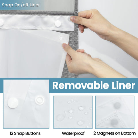 EUTXL curtain mesh upper panel lets light in while maintaining privacy.