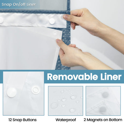 EUTXL Moonlight Blue mesh privacy panel lets light in while preserving privacy.