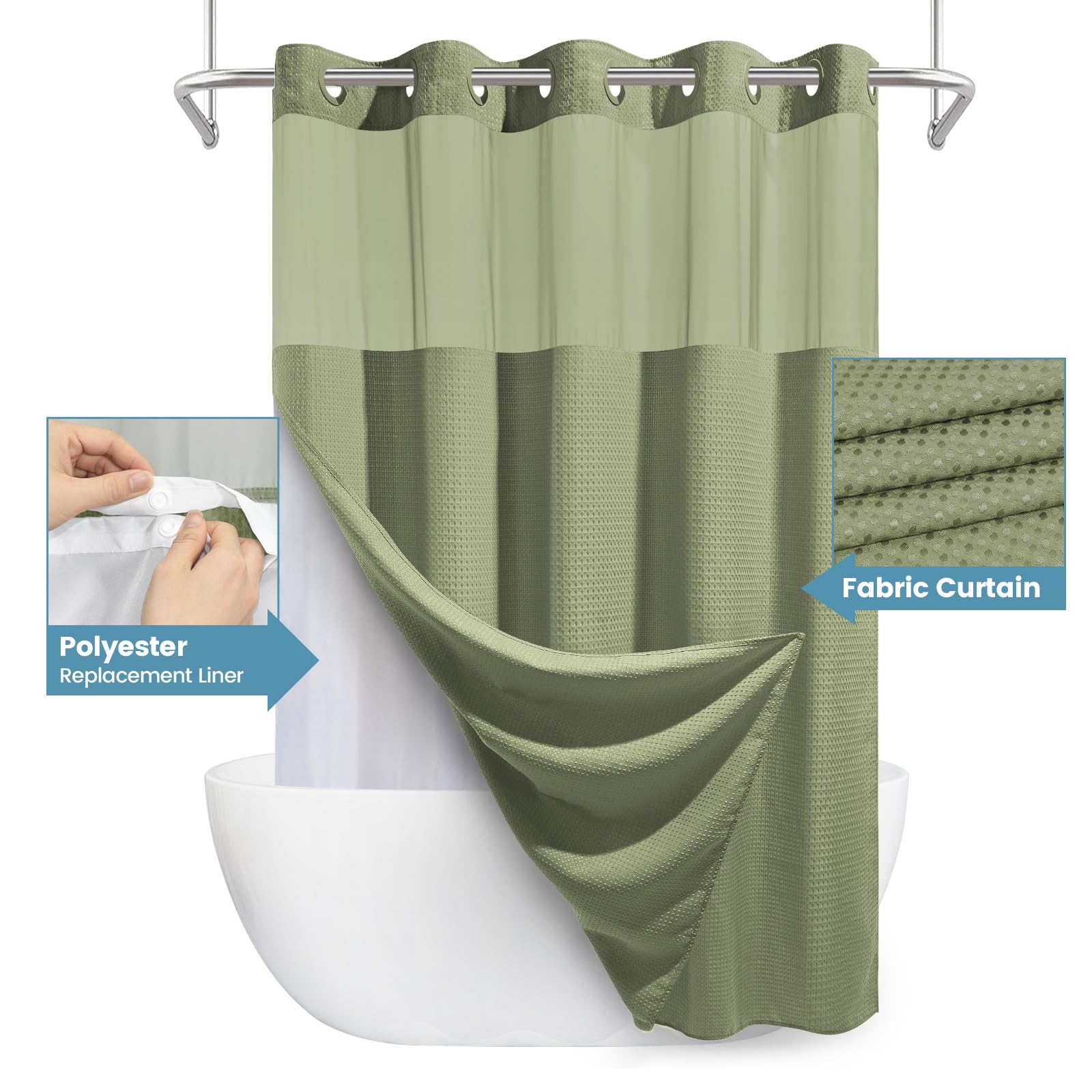 EUTXL heavy-weight fabric at 230GSM reduces curtain movement during showers
