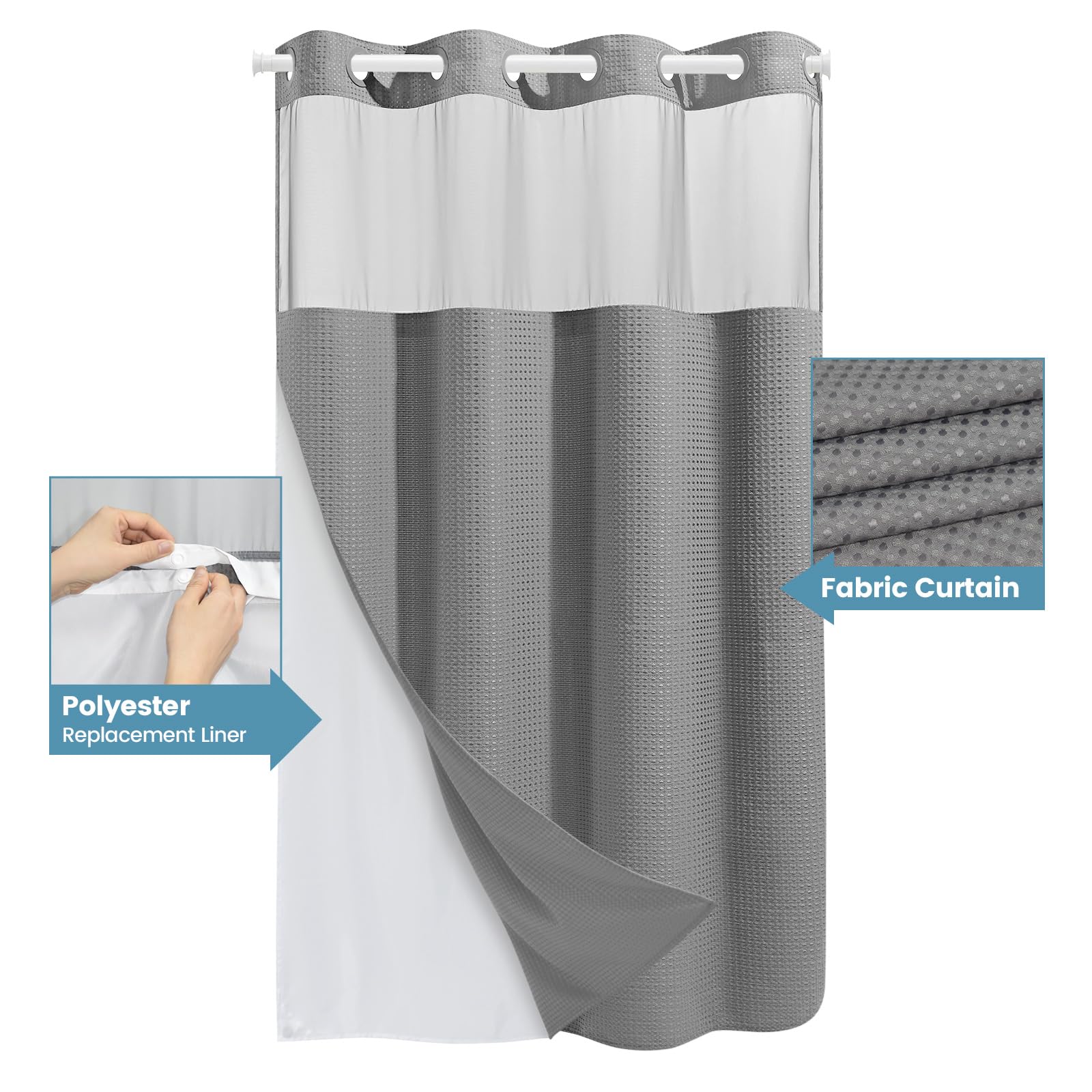 EUTXL stall curtain mesh light panel provides privacy while admitting light.