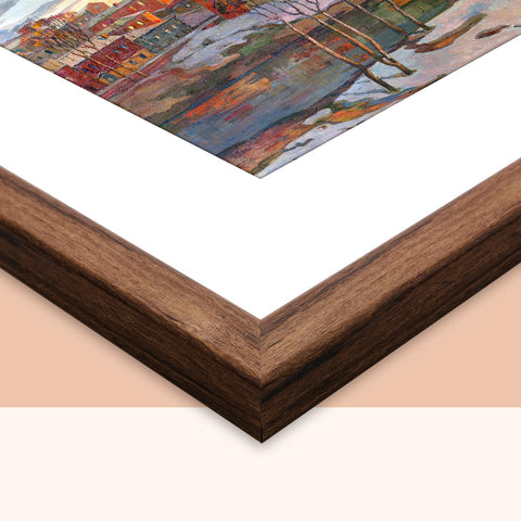 euwazram rustic walnut 24x36 frame front view highlights rich woodgrain finish