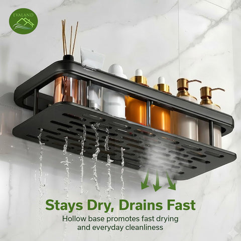 Inside-shower shelf keeps essentials within easy reach
