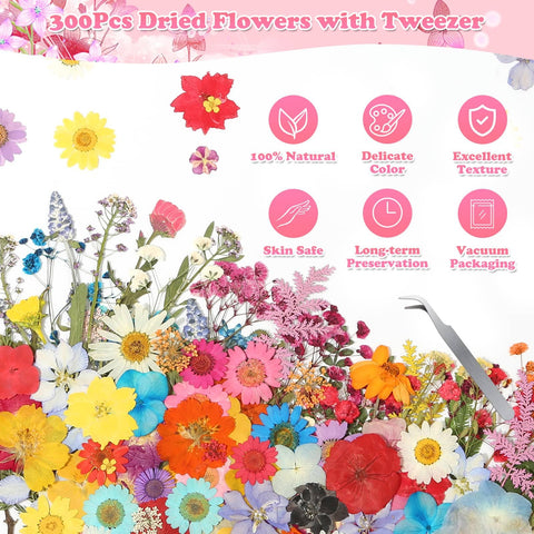 Evatage DIY ideas with pressed flowers and butterfly stickers