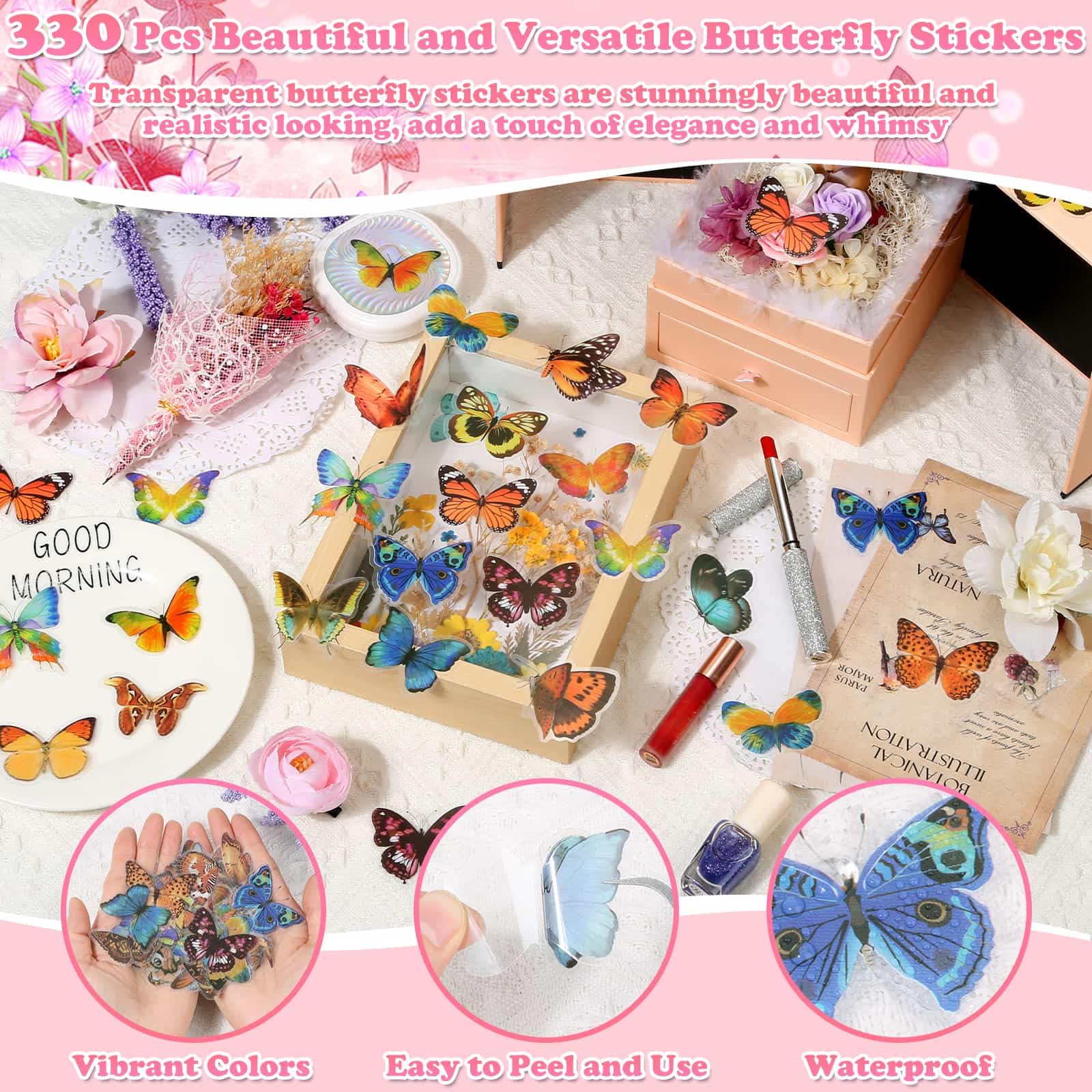 Evatage large butterfly stickers for decorative embellishments