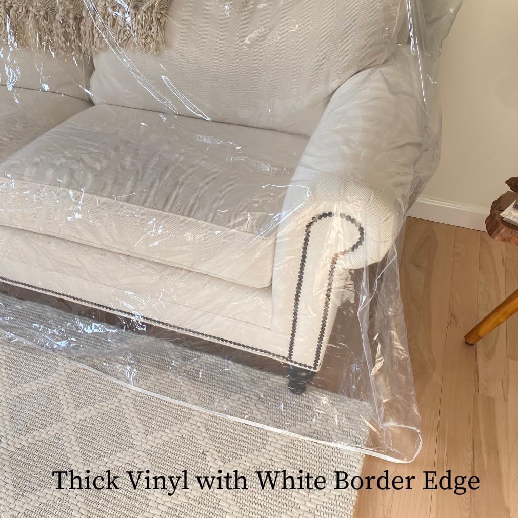 Evelots clear couch cover easy-clean vinyl for quick maintenance