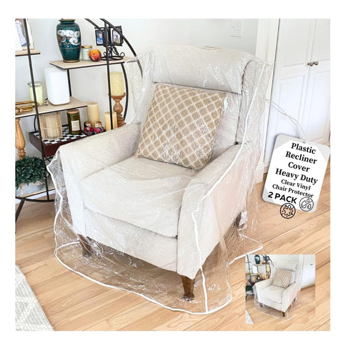 Evelots clear plastic recliner cover protects against spills and claws while preserving chair look.