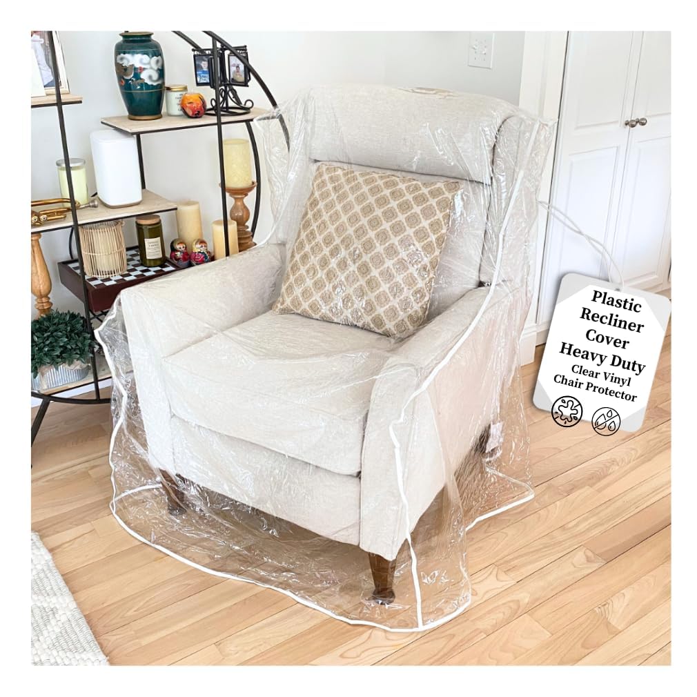 Evelots clear plastic recliner cover protects furniture during moves.
