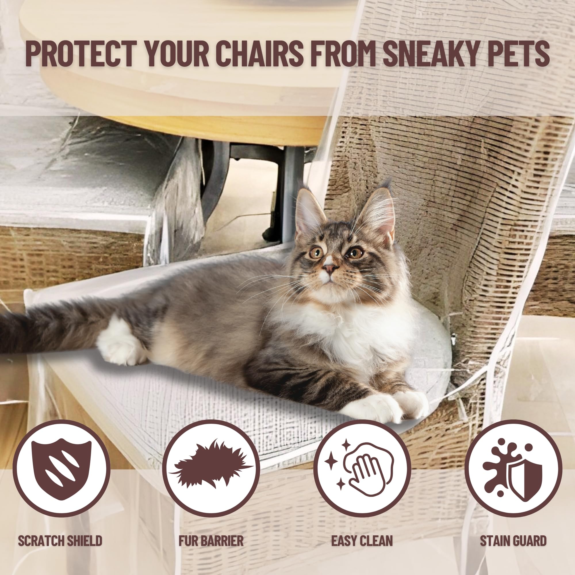 Evelots PVC chair protector keeping chair clean during meals