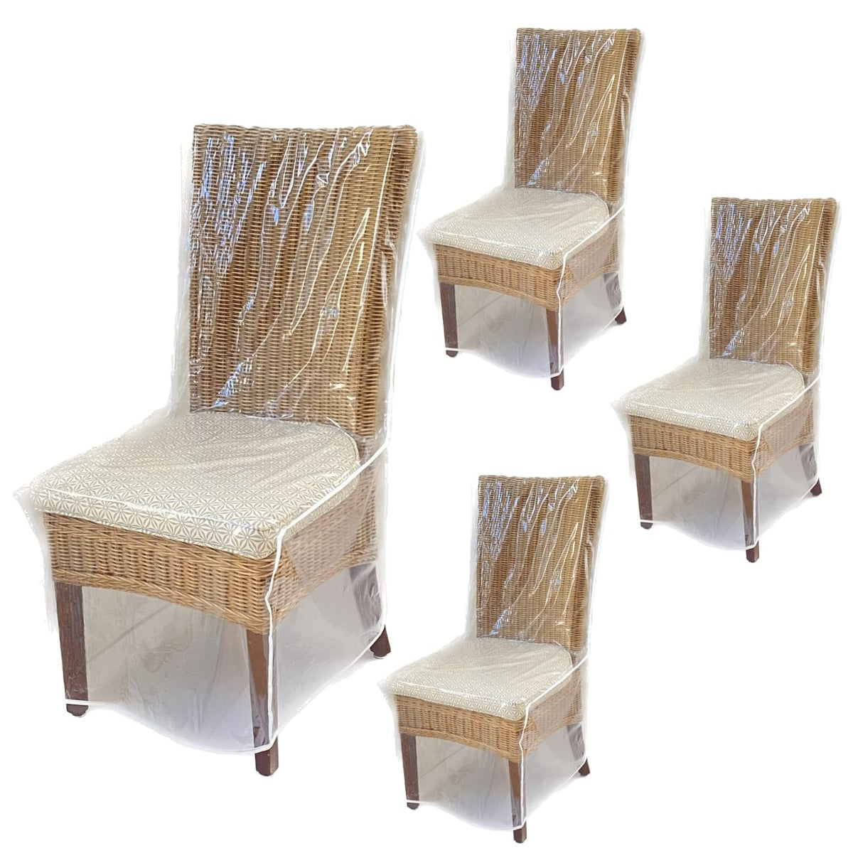 Evelots dining chair cover in clear vinyl protecting from spills and dust