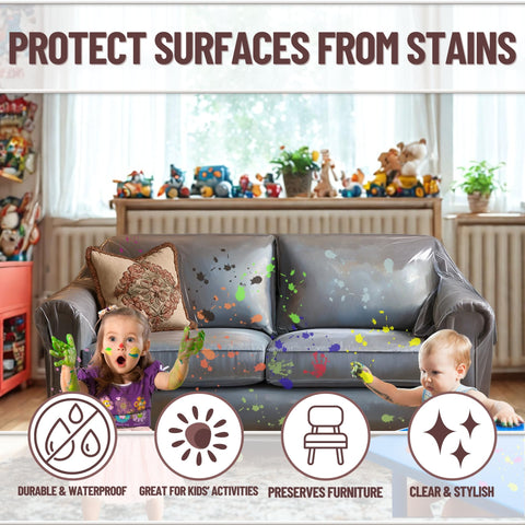 Evelots heavy-duty plastic slipcover protects against dust and damage during moving.