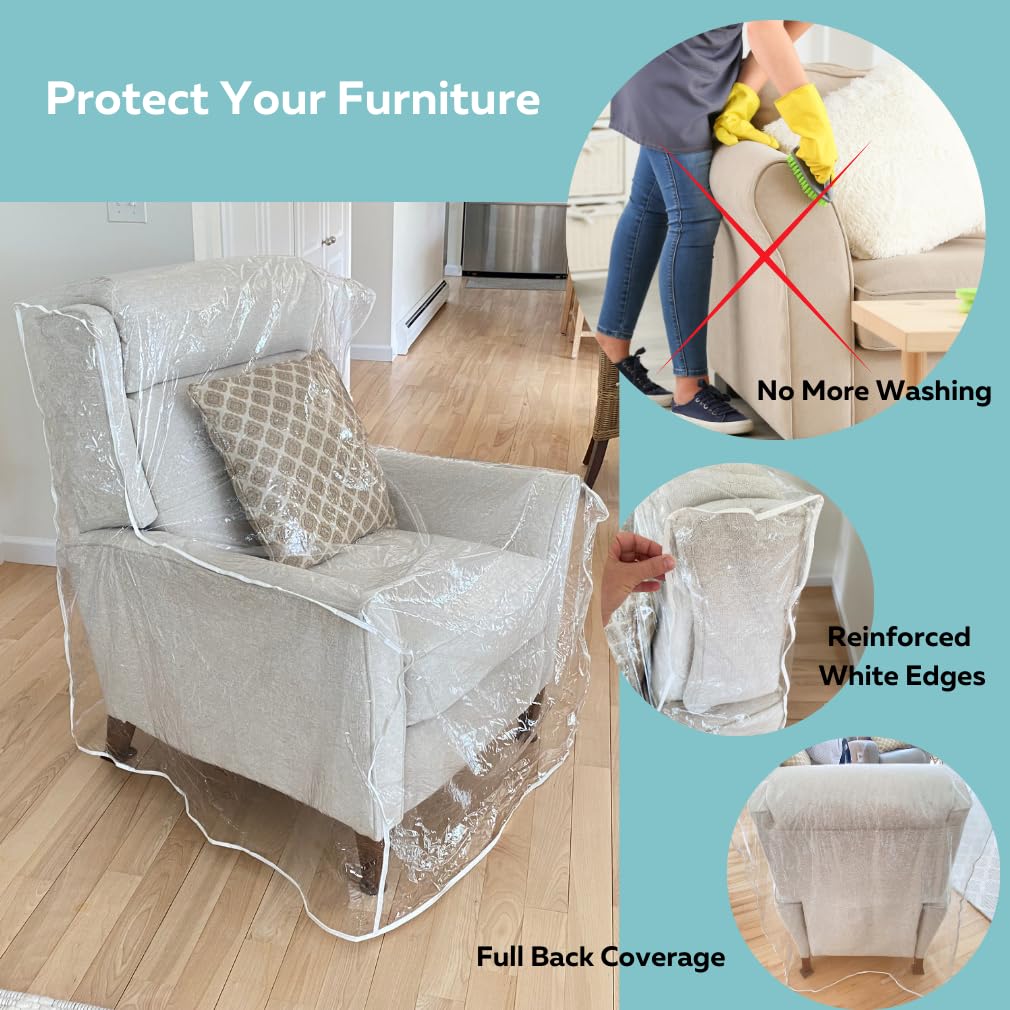 Evelots waterproof clear recliner cover keeps spills away and furniture safe.